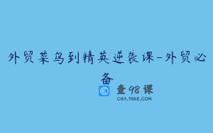 外贸菜鸟到精英逆袭课-外贸必备