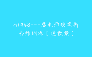 A1448—唐老师硬笔楷书师训课【送教案】
