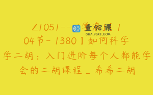 Z1051---[学浪]【104节-￥1380】如何科学学二胡：入门进阶每个人都能学会的二胡课程_希希二胡