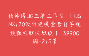 杨师傅UG三维工作室-【UGNX120设计建模全套自学视频教程默认班级】-39900圆-215节