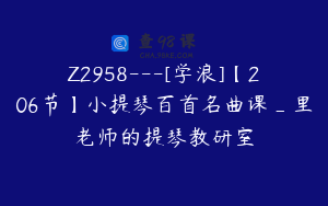 Z2958---[学浪]【206节】小提琴百首名曲课_里老师的提琴教研室