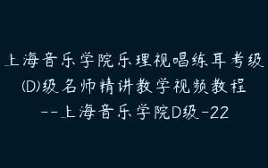 上海音乐学院乐理视唱练耳考级(D)级名师精讲教学视频教程–上海音乐学院D级-22