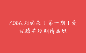 A086.刘丽朵【第一期】爱优腾芒短剧精品班