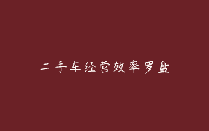 二手车经营效率罗盘