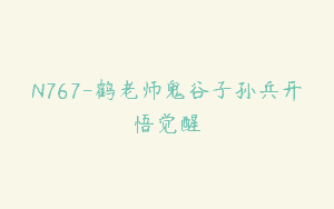N767-鹤老师鬼谷子孙兵开悟觉醒