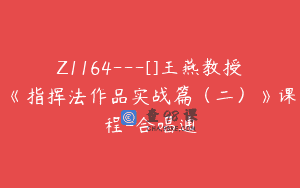 Z1164—[]王燕教授《指挥法作品实战篇（二）》课程-合唱通