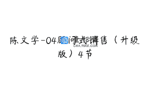 陈文学-04顾问式销售（升级版）4节
