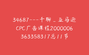34687---千聊_亚马逊CPC广告课程2000006363358317总11节