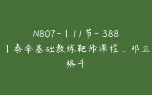 N807-【11节-￥388】泰拳基础教练靶师课程_邓立格斗