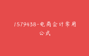 1579438-电商会计常用公式