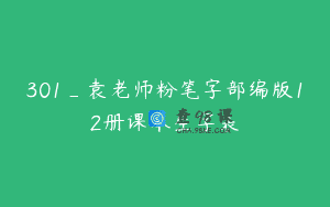 301_袁老师粉笔字部编版12册课本生字表