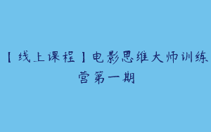 【线上课程】电影思维大师训练营第一期