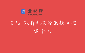 《1w-9w有判决没回款》拍这个(1)