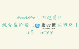 MusclePro【何炬贤训练合集阶段（四）_默认班级】3节_549.9