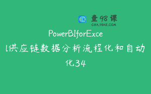 PowerBIforExcel供应链数据分析流程化和自动化34