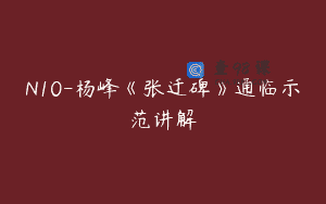 N10-杨峰《张迁碑》通临示范讲解