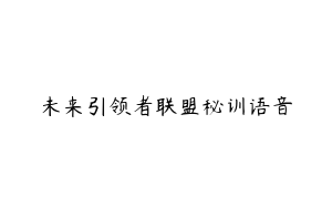 未来引领者联盟秘训语音