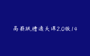 高薪跳槽通关课2.0版14
