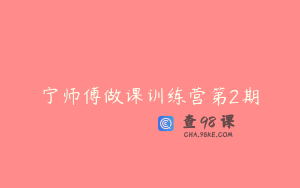 宁师傅做课训练营第2期
