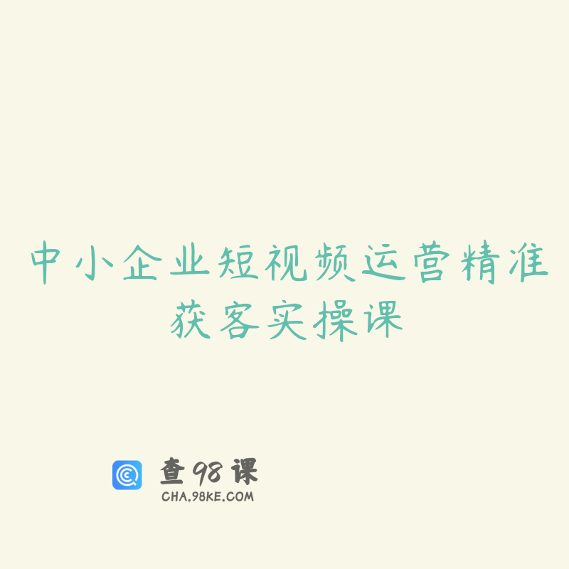 中小企业短视频运营精准获客实操课