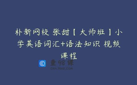 朴新网校 张甜【大师班】小学英语词汇+语法知识 视频课程