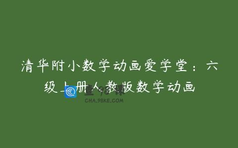 清华附小数学动画爱学堂：六级上册人教版数学动画