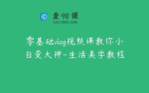 零基础vlog视频课教你小白变大神-生活美学教程