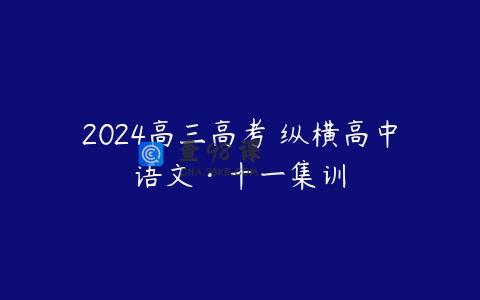 2024高三高考 纵横高中语文·十一集训