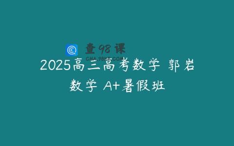 2025高三高考数学 郭岩数学 A+暑假班