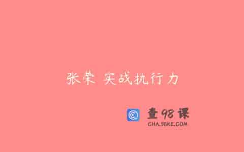 张荣 实战执行力