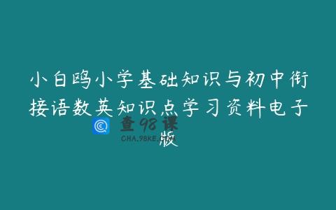 小白鸥小学基础知识与初中衔接语数英知识点学习资料电子版
