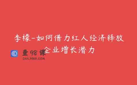 李檬-如何借力红人经济释放企业增长潜力