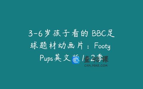 3-6岁孩子看的 BBC足球题材动画片：Footy Pups英文版1-2季