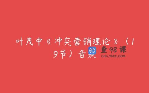 叶茂中《冲突营销理论》（19节）音频