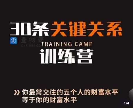 30条关键关系训练营5个人决定财富水平