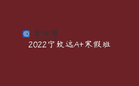 2022宁致远A+寒假班