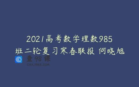 2021高考数学理数985班二轮复习寒春联报 何晓旭