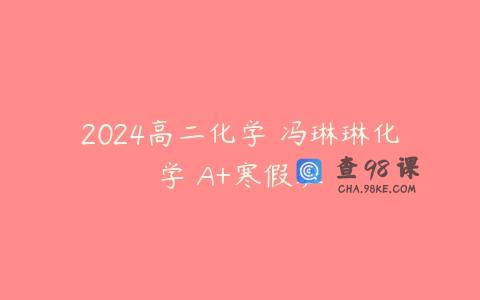 2024高二化学 冯琳琳化学 A+寒假班
