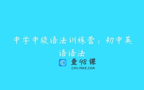 中学中级语法训练营：初中英语语法