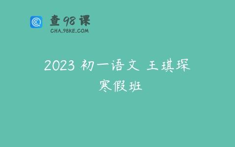 2023 初一语文 王琪琛 寒假班
