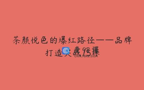 茶颜悦色的爆红路径——品牌打造实战15课