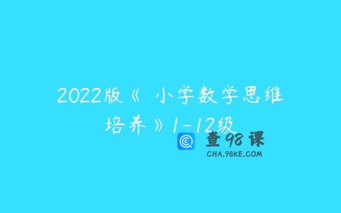 2022版《 小学数学思维培养》1-12级