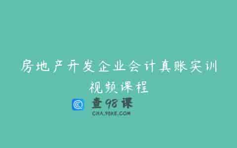 房地产开发企业会计真账实训视频课程