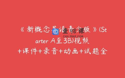 《新概念英语青少版》(Starter A至3B)视频+课件+录音+动画+试题全套