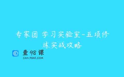 专家团 学习实验室-五项修炼实战攻略