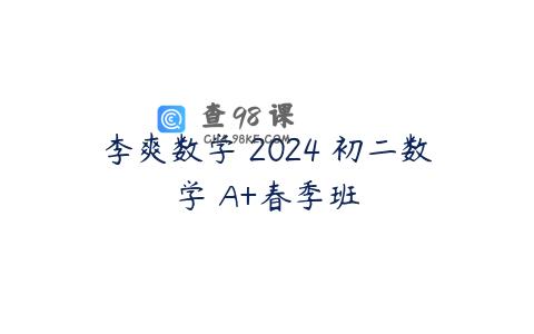 李爽数学 2024 初二数学 A+春季班