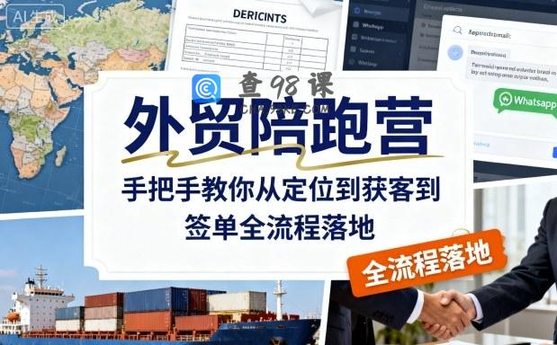外贸陪跑营，手把手教你从定位到获客到签单全流程落地