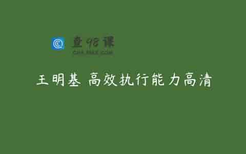 王明基 高效执行能力高清