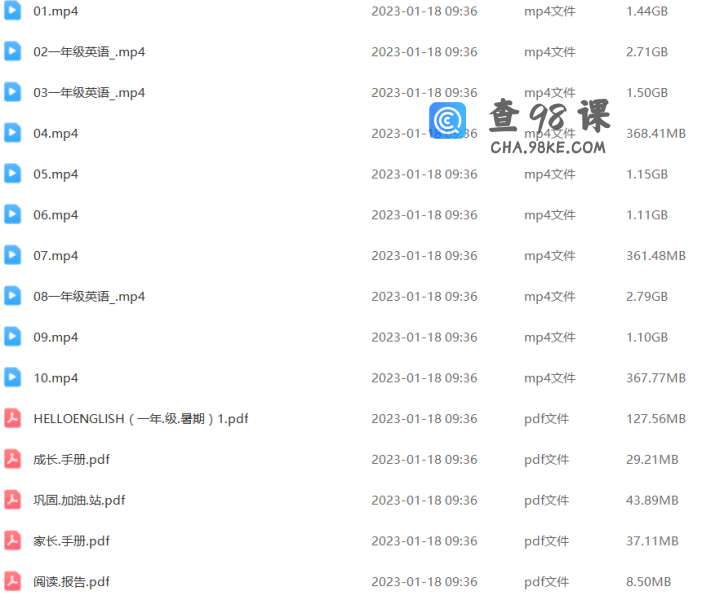 《学而思英语》一年级暑假视频课程+讲义10讲全套