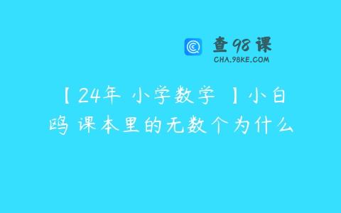 【24年 小学数学 】小白鸥 课本里的无数个为什么